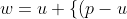 w = u + \{(p - u) \cdot T\}T = p - \{(p - u) \cdot N\}N ,